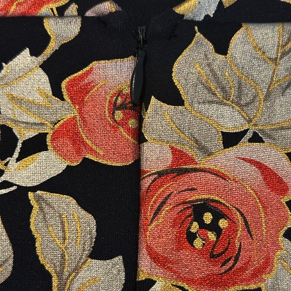 Size 12P. Brand Enfocus Petite. Navy Blue/Pink/Gold Floral. Peplum Style. New! - Picture 6 of 8